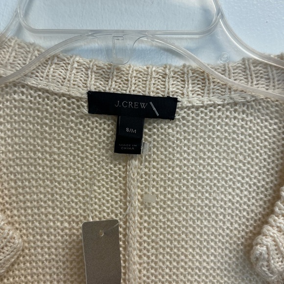 J. Crew 100% Linen Relaxed Fit Kimono Cardigan Tassel Detail Size S/M - Picture 3 of 6